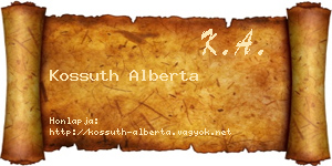 Kossuth Alberta névjegykártya